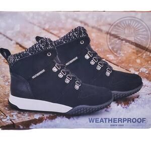 Womens Weatherproof Black Leather Boots Size 10 Womens Black Winter Boots